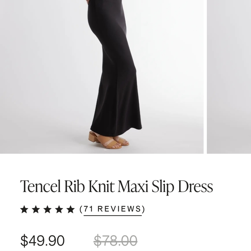 Quince BLACKTencel Ribbed Maxi Dress - Picture 4 of 9